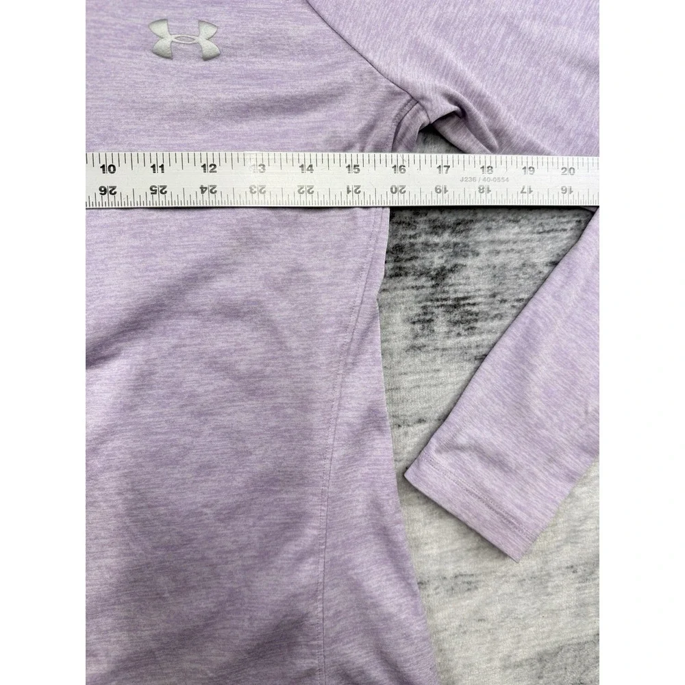 Under Armour Women's Heatgear Mock Neck 1/2 Lavender Zip Pullover Sz Sm Preppy